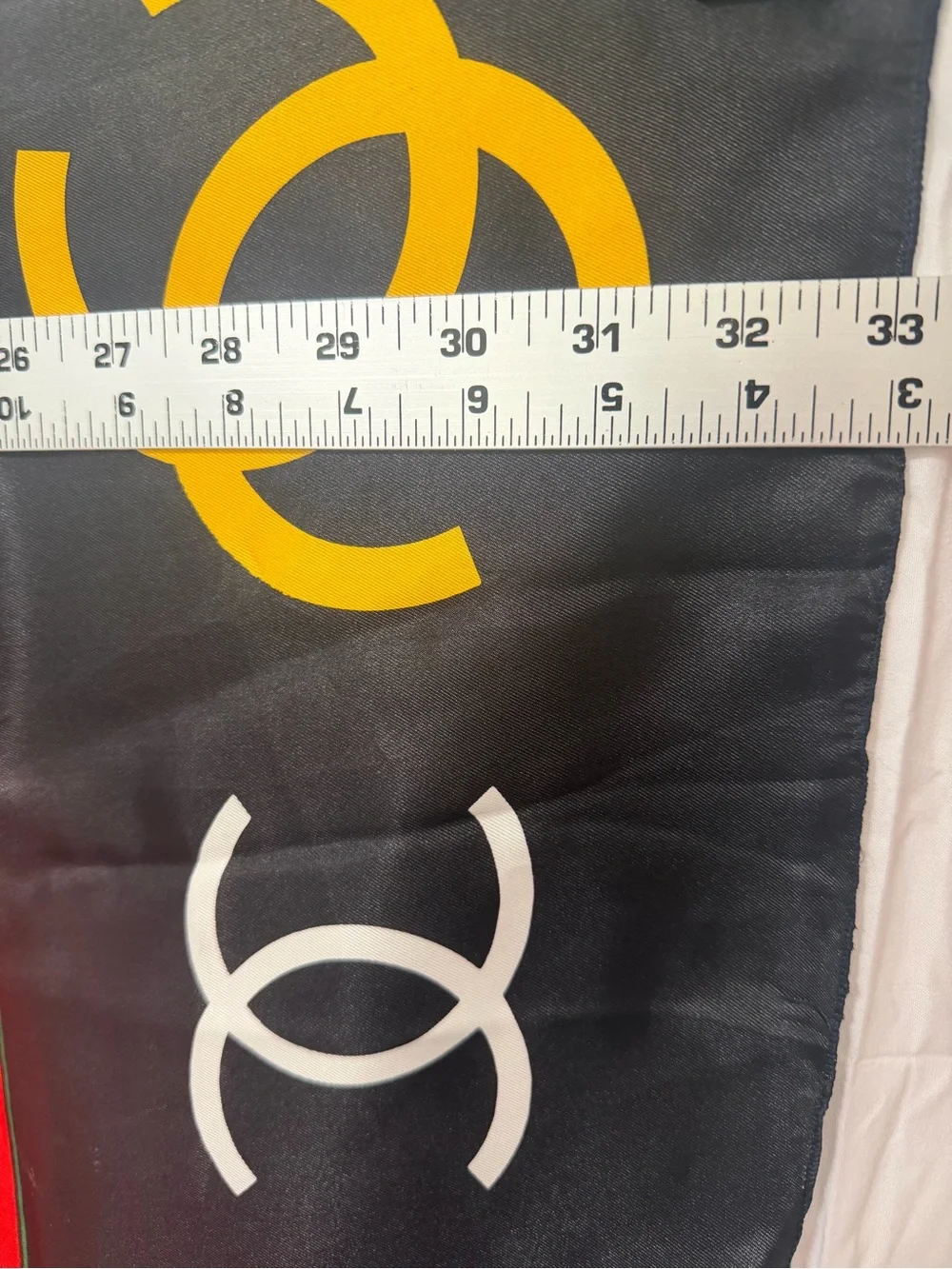 Black, Yellow & White Graphic Silk Scarf